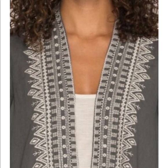 Johnny Was Grey Embroidered CamiDraped DusterWrap - Picture 3 of 6